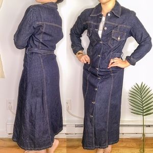 Vintage Denim Long Sleeve Dress